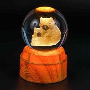 Нічник скляна куля "Капібара" 8 см