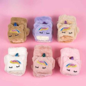 6868ebf9-6ad5-46f0-9607-4d7765289fb0.jpg Рукавиці-мітени-трансформери дитячі "Єдинороги" плюшеві мікс кольорів