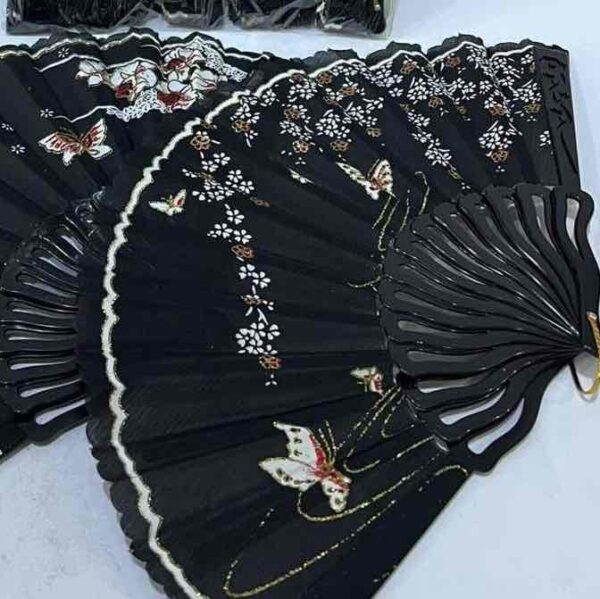 Віяло/ Опахало "Метелики" з принтом з пластиковою основою