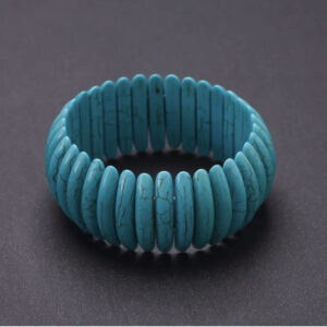 6911a390-891e-4a2d-b0f3-200c19747e50.jpg Браслет натур. Бірюза блакитна ланка 30х5 мм стрейч