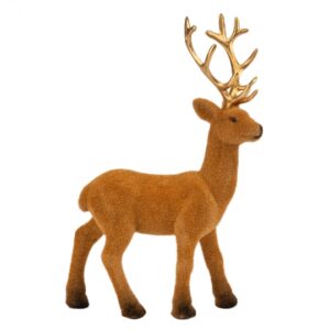 6922f7e5-dfa9-4965-8b16-2682ea3faf18.jpg Декоративна фігурка "Оксамитовий олень" 20,5 см коричнева