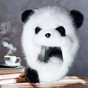 Шапка "Панда" з екохутра біла