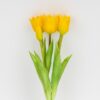 Штучний букет тюльпанів 5 бутонів/ 38 см "Весняна насолода" (латекс) жовтий