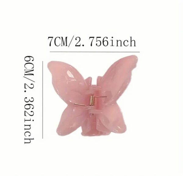 Заколка-краб для волосся "Метелик" M (7*6 см) однотонний