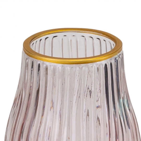 Ваза скляна "Elena" рожева 20 см