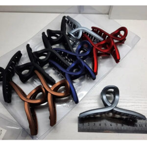 6c4a5c90-289a-4168-b61a-5ccc62fcfc30.jpg Заколка/краб для волосся "Петля" пластик мікс кольорів 12 см