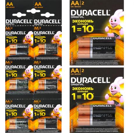 Батарейки AA LR-6 Duracell, блістер 2 шт