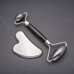 Набір масажерів (ролик+гуаша) Гематит натур. магнітний 2 шт