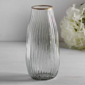 Ваза скляна "Serena" сіра 20 см
