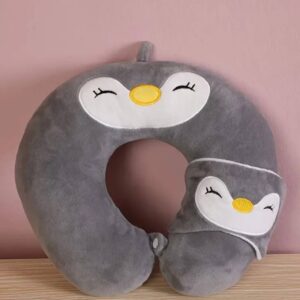 6ed3ad79-8f47-4451-8cd9-9de6a1f7c341.jpg Подушка U-подібна дорожня "Звірята" піна меморі з маскою для сну