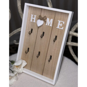 Ключниця "Home" прямокутна дерево-біла відкрита