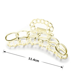 Заколка/краб для волосся "Ланцюг" металева 11,4 см золота