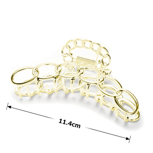 Заколка/краб для волосся "Ланцюг" металева 11,4 см золота