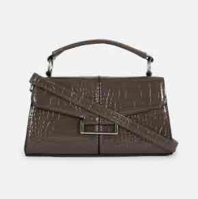 71bf0b4e-9c89-4b7e-8599-7d3588718ca5.jpg Сумочка-портфель міні Primark текстура крокодил з ручкою коричнева