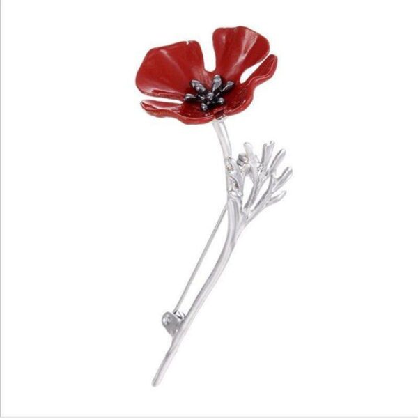 Брошка "Мак червоний" мікс кольорів