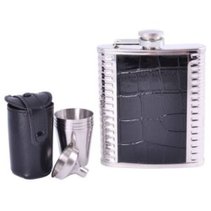 72691283-fee4-4673-818c-22a38327a6fa.jpg Набір чоловічий подарунковий "Крокодил" Фляга/ Лійка/ 4 Чарки/ Чохол