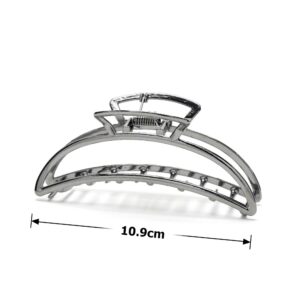 Заколка-краб металева 11 см графітова