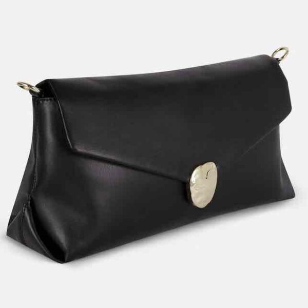 Сумочка-клатч Primark еко-шкіра з золотою застібкою та ремінцемчорна