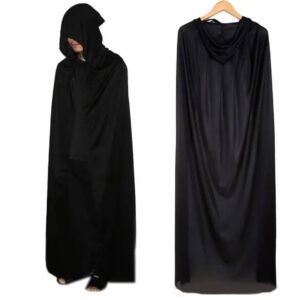 Костюм / Плащ на Хелловін з капюшоном сітка чорний 150 см