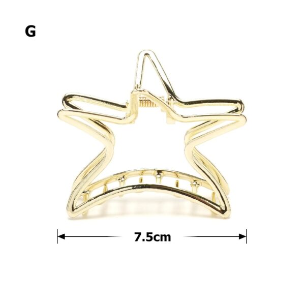 Заколка/краб для волосся "Зірка" металева 7,5 см золота