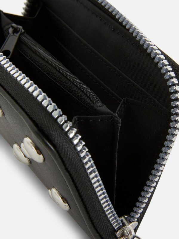 Гаманець Primark з еко-шкіри чорний з декоративними закльопками