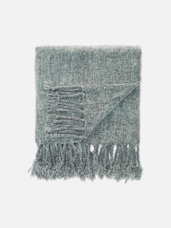 Плед "Small Chenille Throw" Primark суперм'який сіро-зелений 120*150