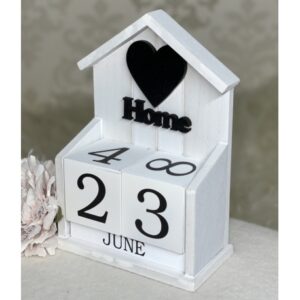 Вічний календар дерев'яний «Home” кубики (білий)