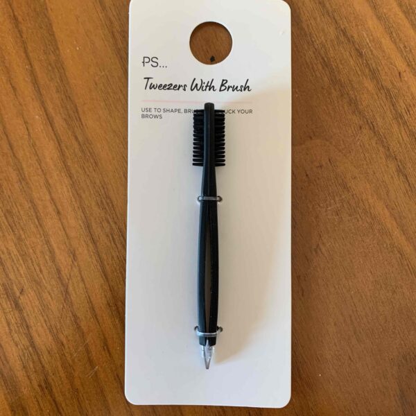 Пінцет для брів Primark двосторонній з силіконовою щіточкою чорний