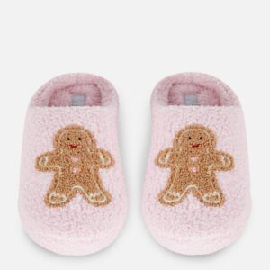 Тапочки-сабо жіночі "Пряник" Primark тедді (устілка меморі) рожеві