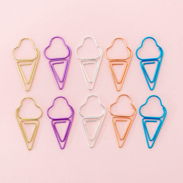 Скріпки канцелярські креативні, морозиво, 10 шт