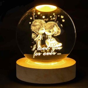 Нічник скляна куля "LOVE" 8 см