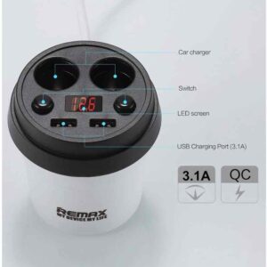 REMAX DEMITASSE CAR CHARGER (CR-2XP) 2 порта, 2 прикурювачі