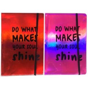 Блокнот А5 " Do what make your soul shine" голографічний на гумці 80 арк. клітинка