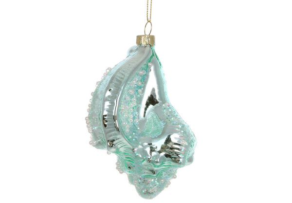 Ялинкова прикраса "Мушля з перлинами" 12 см (скло)