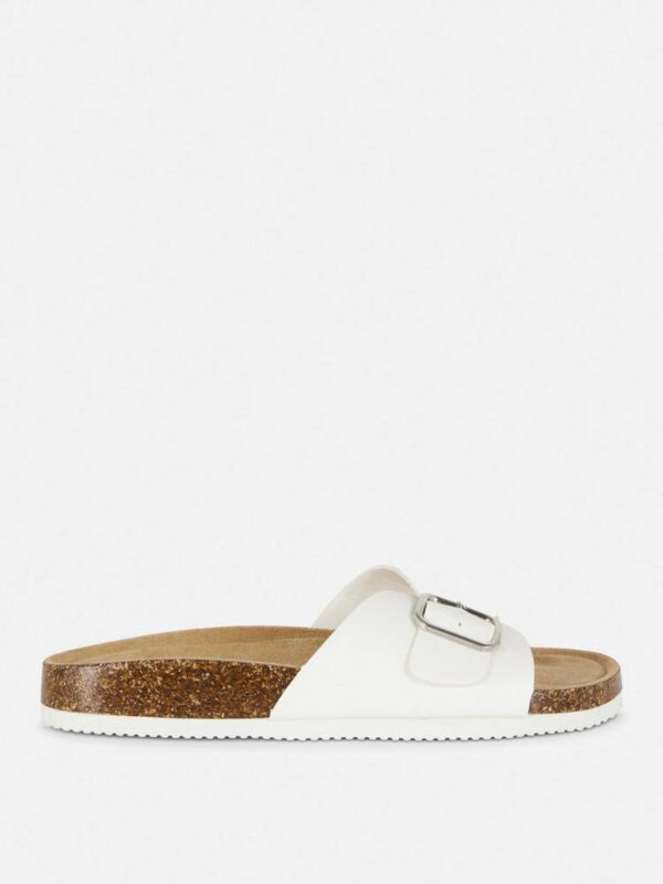 Шльопанці-Сандалі жіночі Primark з пряжкою білі