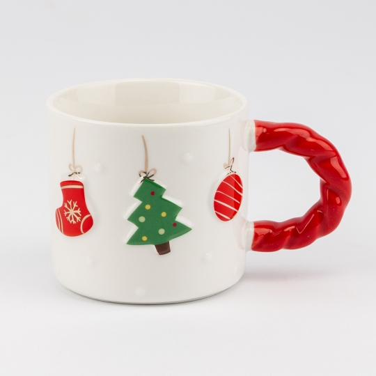 Чашка керамічна Новорічна "Різдво у деталях" 230 мл