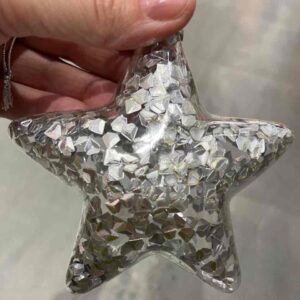 7e8c09fa-6249-41f4-a626-319e19cdb762.jpg Ялинкова прикраса "Зірка з конфітюром" 10 см (скло) срібна