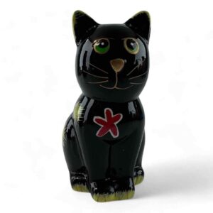Скарбничка керамічна "Чорний кіт" 14 см
