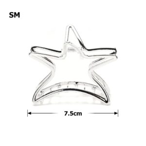 Заколка/краб для волосся "Зірка" металева 7,5 см срібна