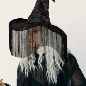 Капелюх відьми з бахромою чорний