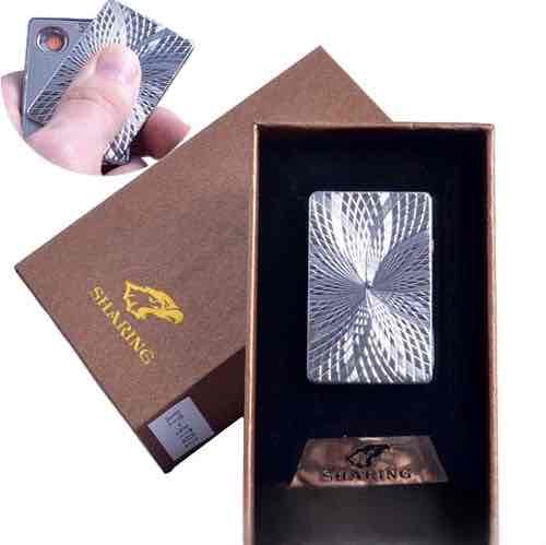 Запальничка USB "SHARING" в подарунковій упаковці срібна