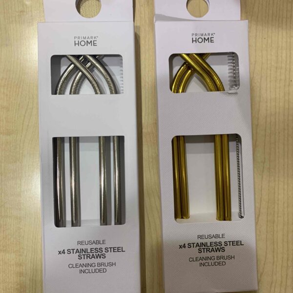 Набір металевих трубочок Primark зі щіточкою 4 шт