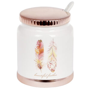 84ef6d87-c034-43c7-891f-4bd72428fec7.jpg Цукорниця/банка керамічна "Плюмаж" з ложкою, 300мл