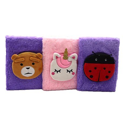 Блокнот A5 плюшевий JO "Звірята" з гаманцем/кишенею  80 арк. лінія