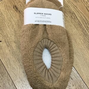 Тапочки-шкарпетки чоловічі Primark тедді анти-ковзання беж