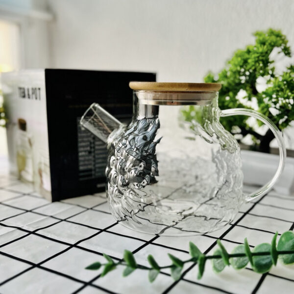 Чайник для заварювання з ситом-пружиною рельєфний/бамб.криш. 1 л