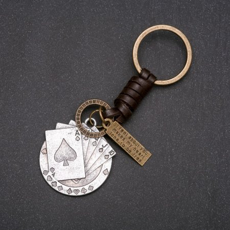 Брелок металевий "Карти" античне золото