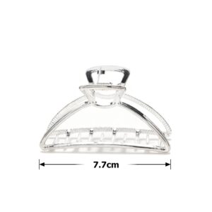 8854fe2e-28cd-47b6-9101-ffe4a7913a39.jpg Заколка/краб для волосся металева овальна 7,7 см срібна