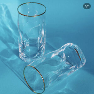 8a2deb90-c672-42f4-ac28-2f6436d01d4d.jpg Склянка кришталева фігурна асиметрична 450 мл з золотим обідком