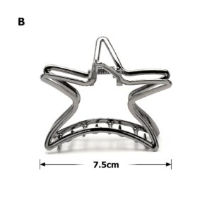 Заколка/краб для волосся "Зірка" металева 7,5 см графітова